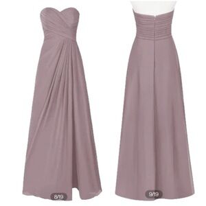 Azazie Arabella Allure in Dusk Bridesmaid Long Maxi Dress Gown 4 Strapless NWT